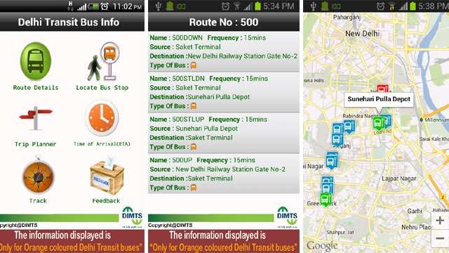 Delhi Transit Bus Info App